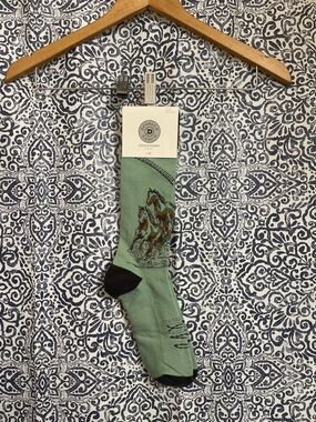 NEW Double D Ranch Mint Green Socks with Horse Motif